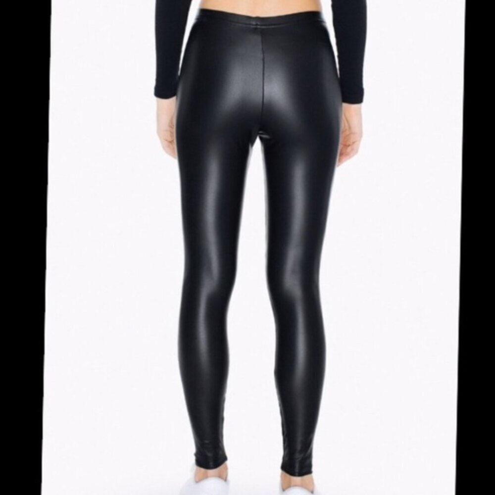 American Apparel Lamé Matte Black Leggings (NWOT) - Picture 6 of 13
